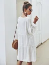 Long-sleeved Strappy Loose Dress White Dresses