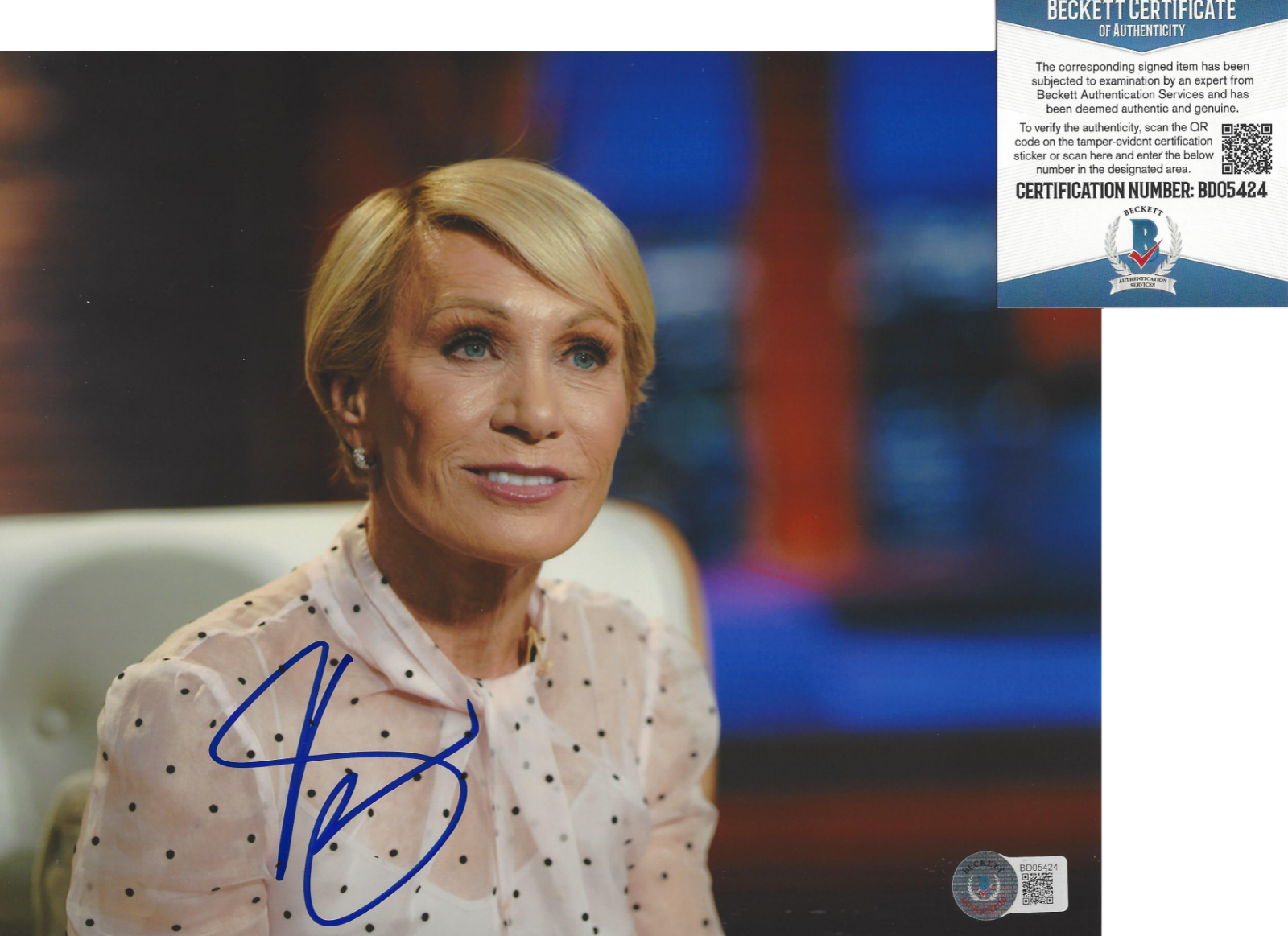 BARBARA CORCORAN SIGNED 'SHARK TANK' 8x10 Photo Poster painting INVESTOR TV SHOW BECKETT COA BAS