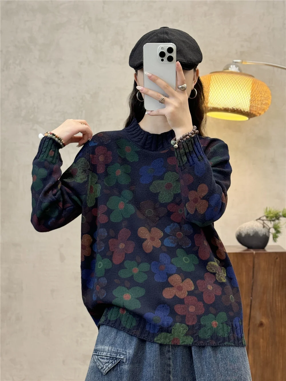 Chicfifth Sweater Women Winter Long Sleeve High Quality Autumn Vintage Top Knitted Cardigan