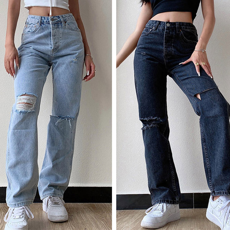 KOREAN STYLE RIPPED LOOSE JEANS