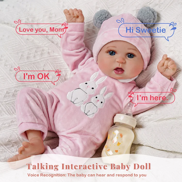 Babeside Quiet Reborn Baby Bailyn 20'' Little Infant Girl Best Gift for Kids with Heartbeat Coos and Breath