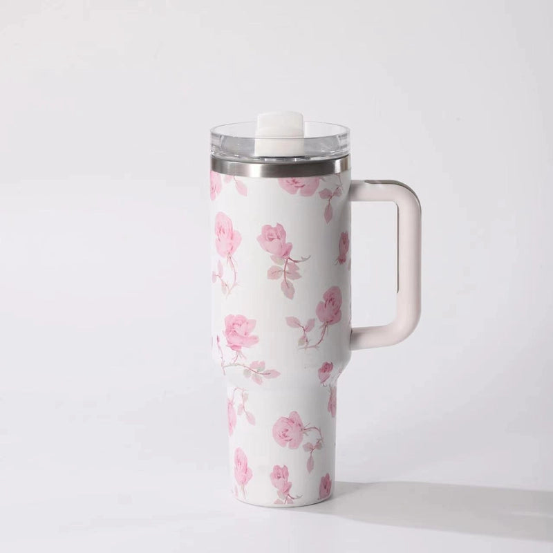 Casual Flower 201 Stainless Steel 304 Stainless Steel Thermos Cup 1 Piece