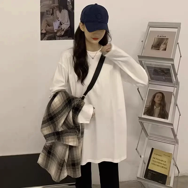 Brownm Brownm T-Shirt Women Fall 2023 New Loose Underbottom Long Sleeve Student Versatile Top Women's Fashion