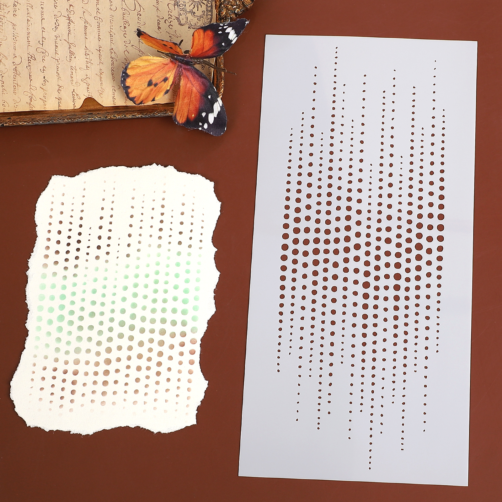 할로우 패턴 스텐실 - 빈티지 할로우 도트