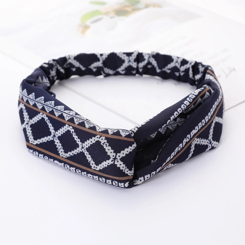 Women’s Lady Polka Dots Flower Cloth Hair Band