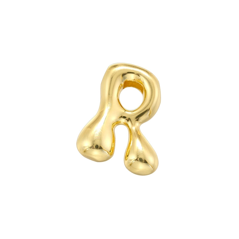 1 Piece 21mm Copper 18K Gold Plated Letter Beads
