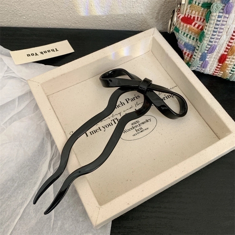 Women’s Sweet Minimalist Bow Knot Acetic Acid Sheets Hairpin