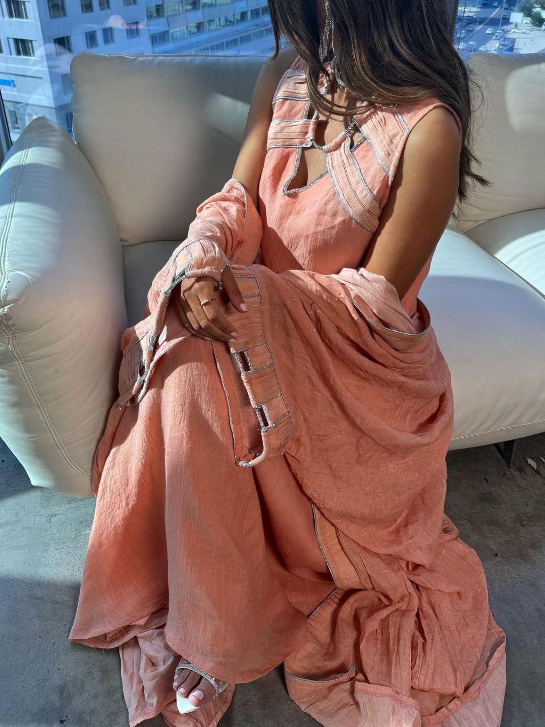 Elegant and Youthful V-neck Vest Dress and Loose Casual Coat Set | Oxredo Shop Ramadan Sale