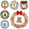 Special Shaped Diamond Painting Hanging Wreath Xmas Elk Christmas with LED Light