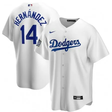 Men's Los Angeles Dodgers #14 Kike Hernandez White 2020 World Series Bound stitched Jersey XWSS
