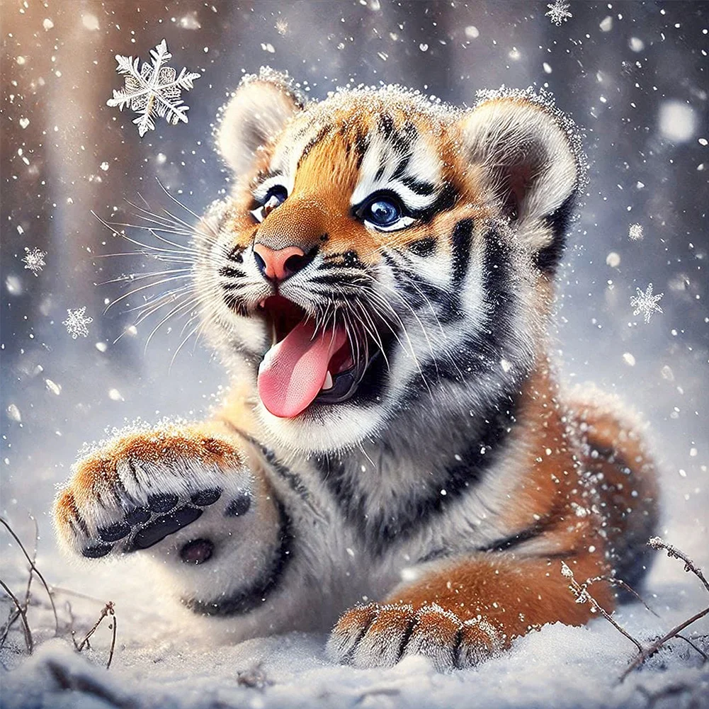 Diamond Painting - Full Square Drill - Winter Tiger(Canvas|35*35cm)