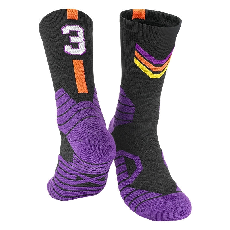 Curry Professional Basketball Socks Men’s High-top Breathable Combat Socks Training Mid-calf Socks Non-slip Sports Socks Men’s
