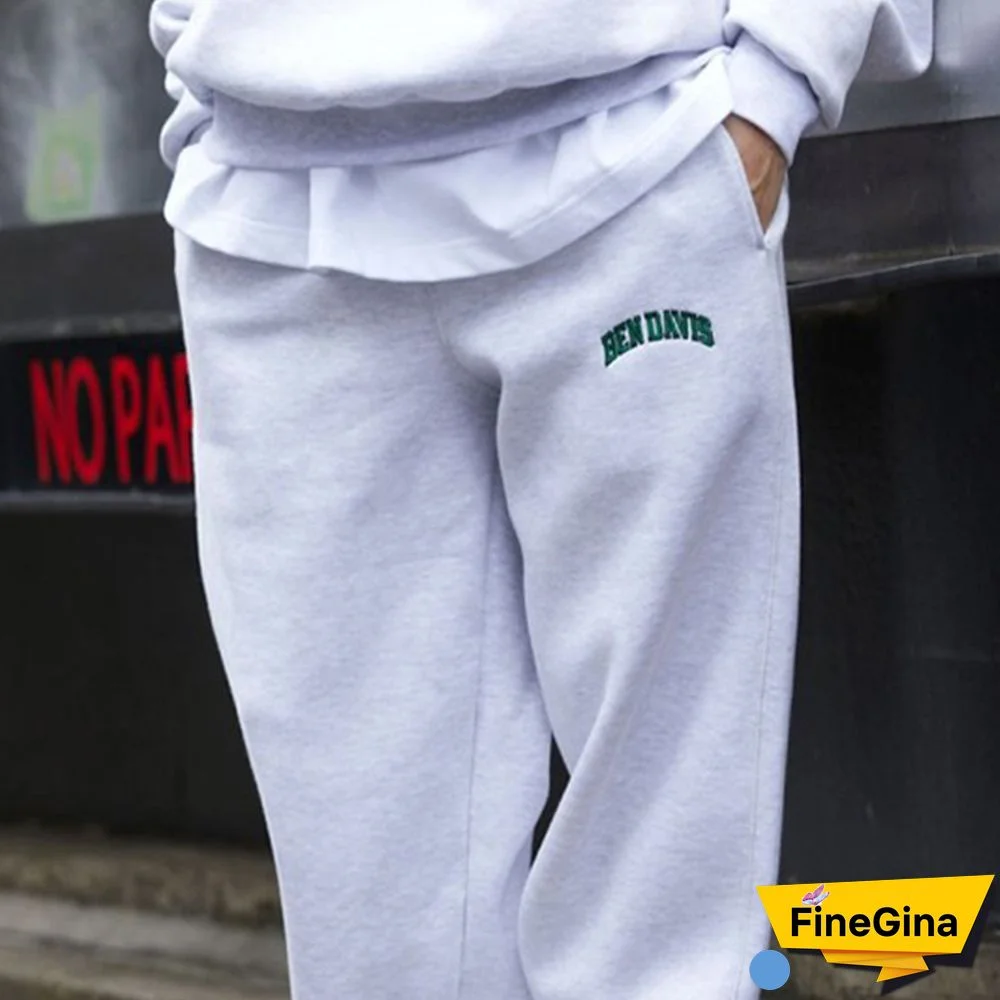 Letter Print Bouquet Foot Sweatpants