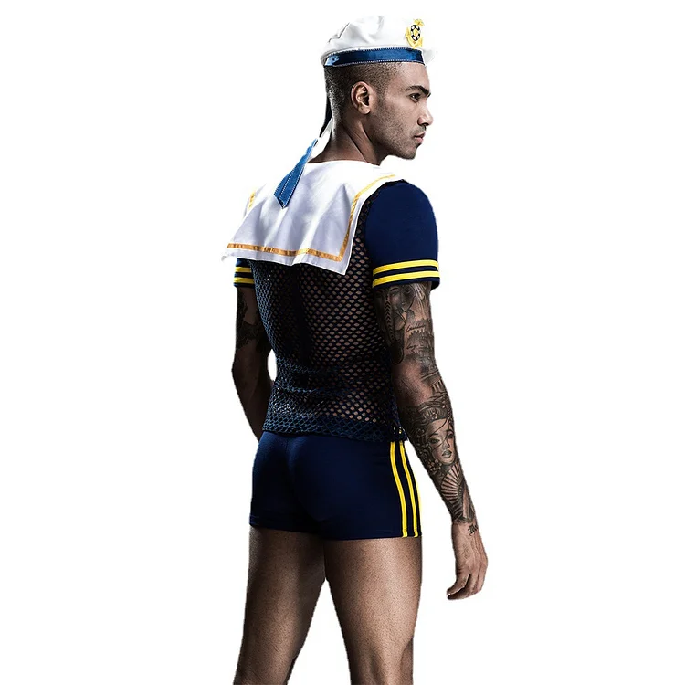 Men's Erotic Lingerie Navy Dress Uniform Play Sailor Uniform