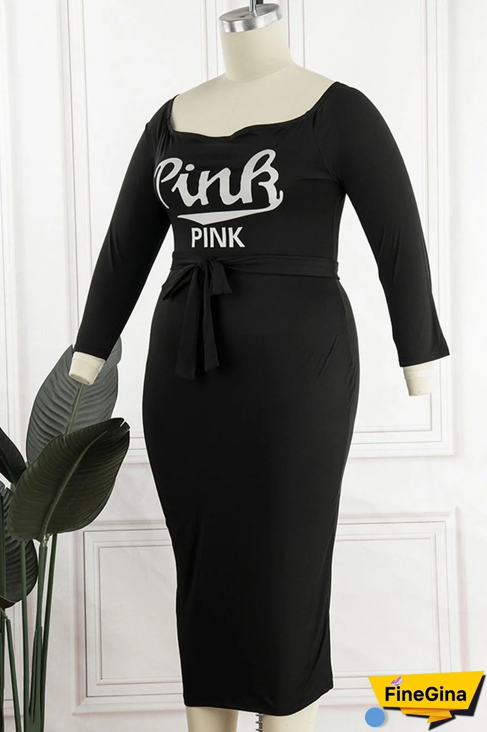 Blue Casual Print Bandage Patchwork Off the Shoulder One Step Skirt Plus Size Dresses