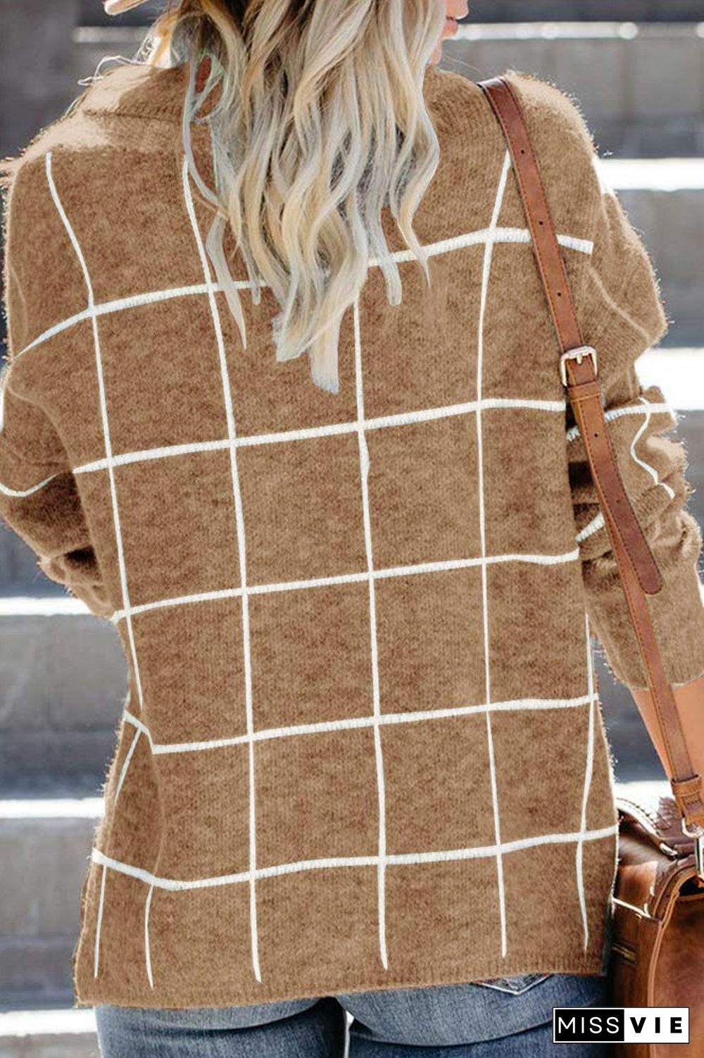 Turtleneck Plaid Casual Sweater