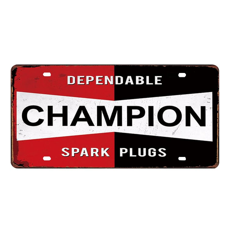 CHAMPION - Car Plate License Tin Signs/Wooden Signs - 5.9x11.8in