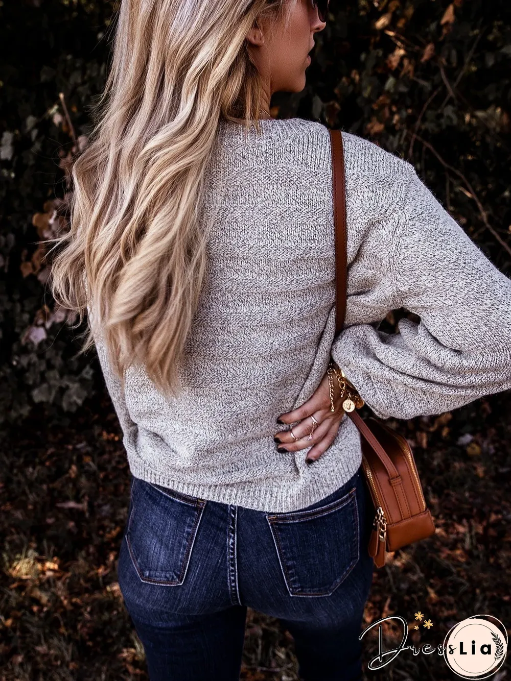 Gray Casual Round Neck Solid Shirts & Tops