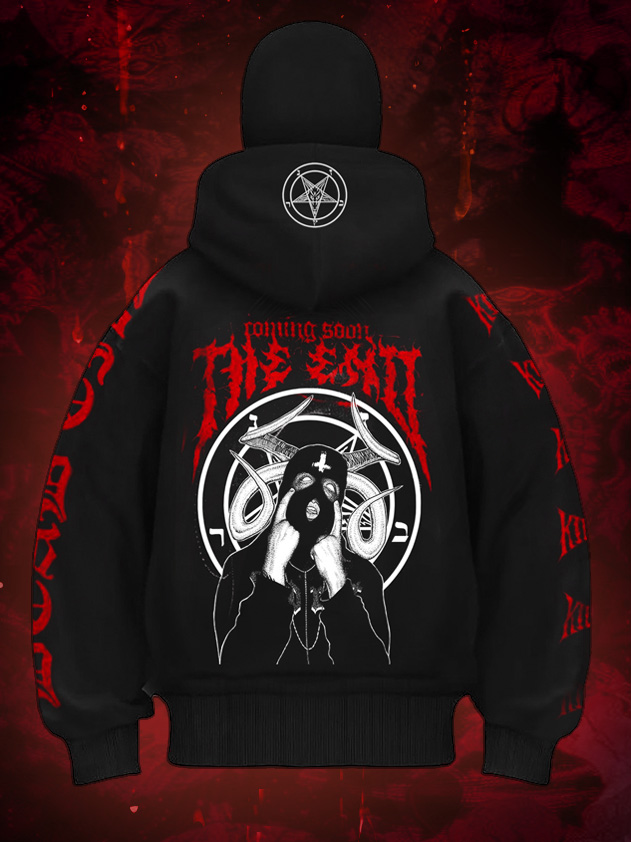 Art Satanic Deal With Devil Oversized Men's Balaclava Hoodie