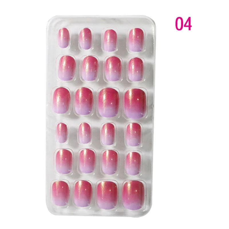 24PCS/box Children/adult Cartoon Candy Fake Nails Full Coverage Self-adhesive Nail Polish Cute Girl Manicure Decoration CL02
