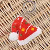 Santa Hat Beaded Counted Cross Stitch Ornament Kit DIY Cross Stitch Keyring