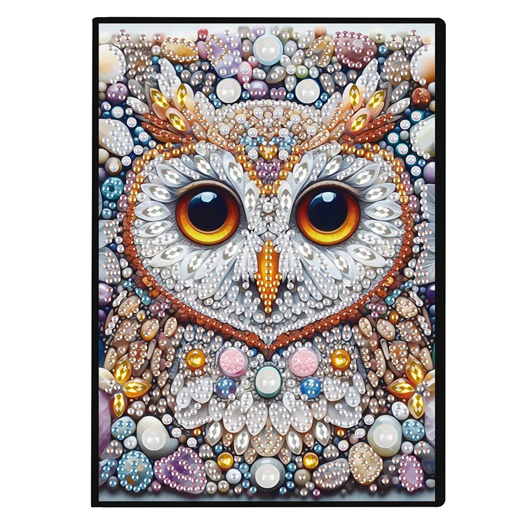 2pcs Owl Partial DIY 50 Pages A5 Diamond Painting Notebook for Study Drawing