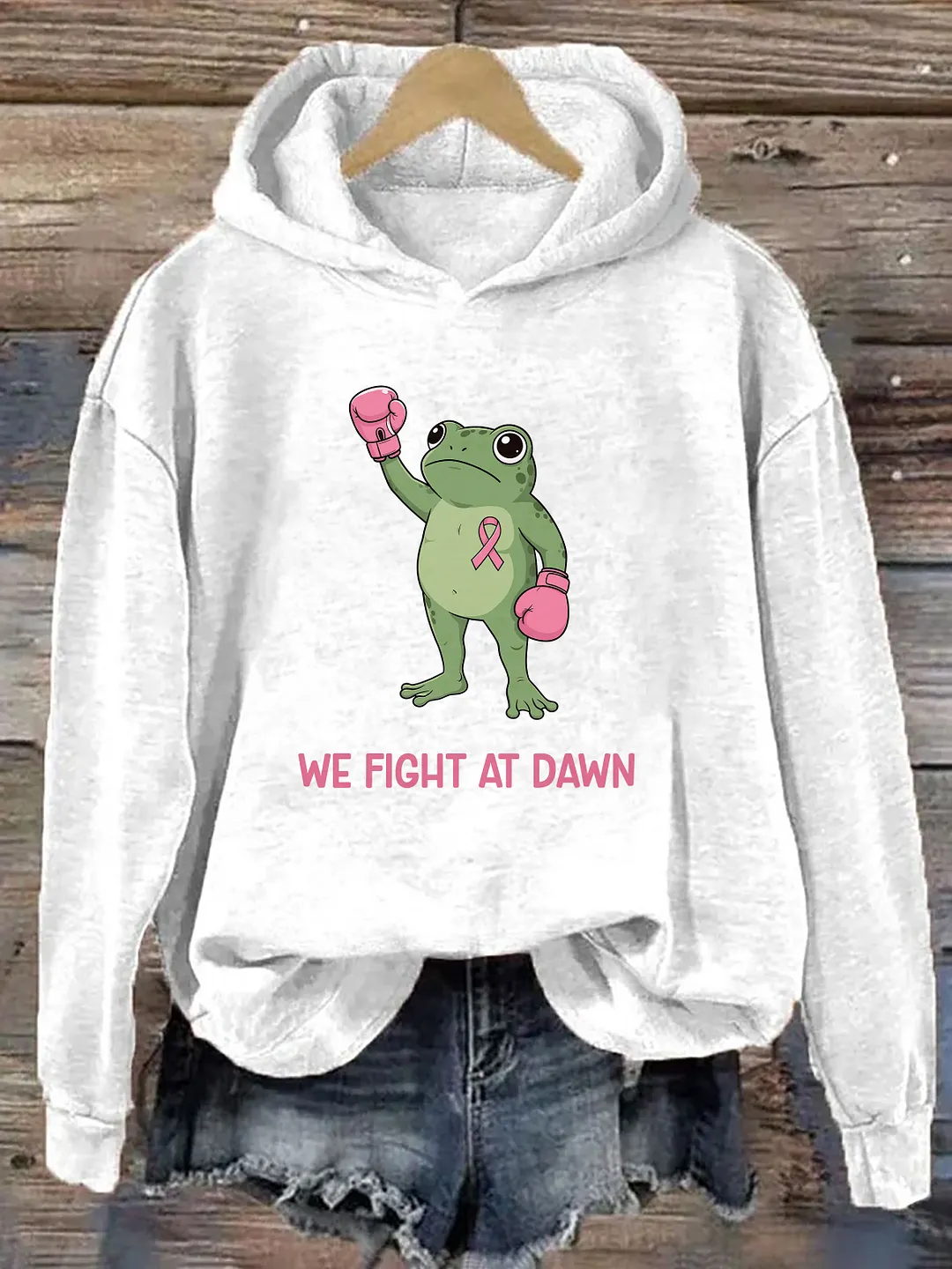 We Fight At Dawn Funny Frog Hoodie