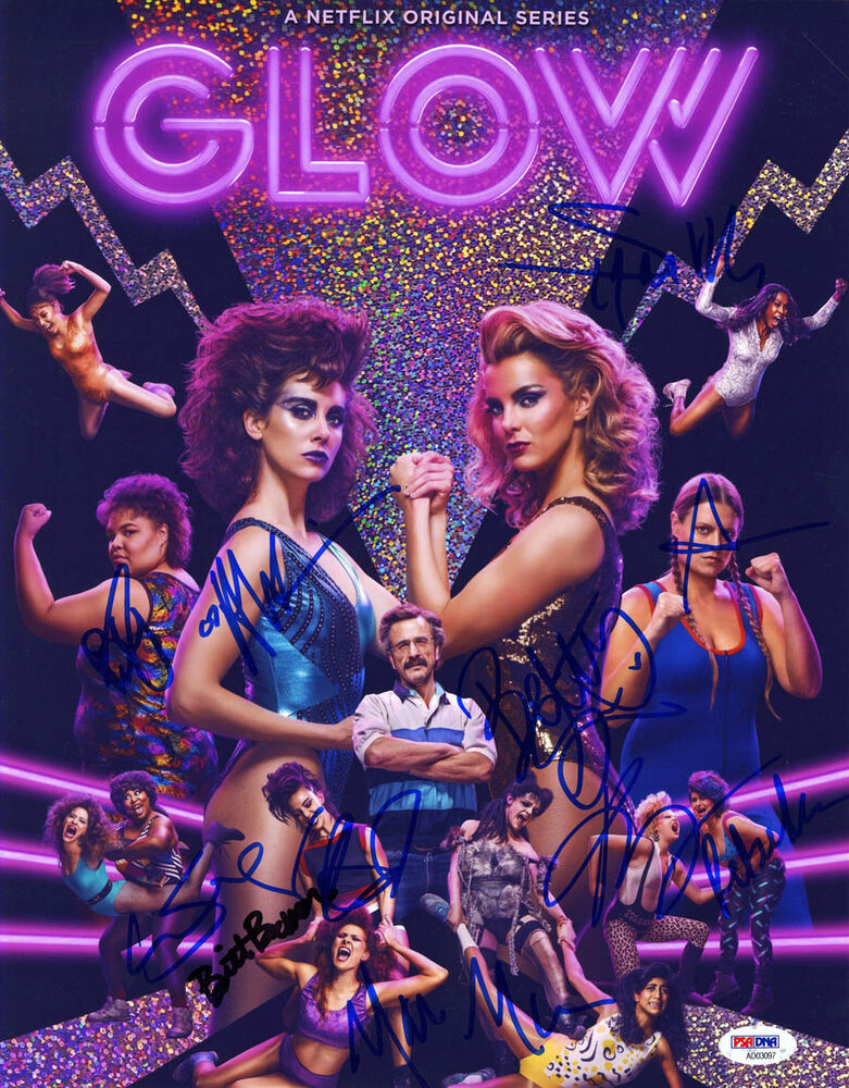 GLOW CAST MULTI SIGNED 11x14 Photo Poster painting + 11 Brie FULL LETTER PSA/DNA AUTOGRAPHED