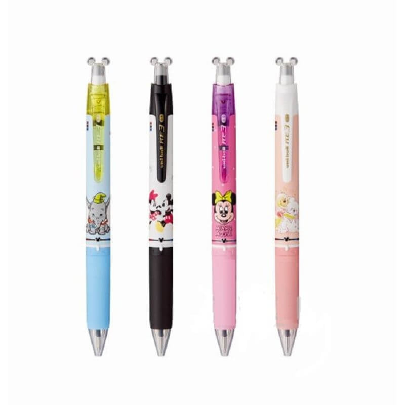 New Uni-ball RE3 0.5MM 3-in-1 Pen Erasable Ink Mickey Winnie Minnie Dumbo Black Blue Red Ink A Cute Shop - Inspired by You For The Cute Soul 