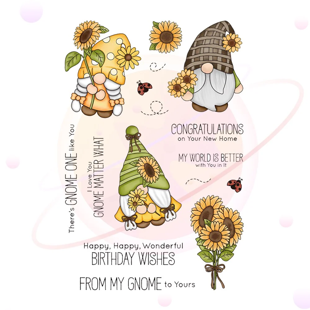 New Flower Dwarf Metal Cutting Dies and Clear Stamp Template for DIY Scrapbooking Photo Album Craft Paper Card Making Decorative