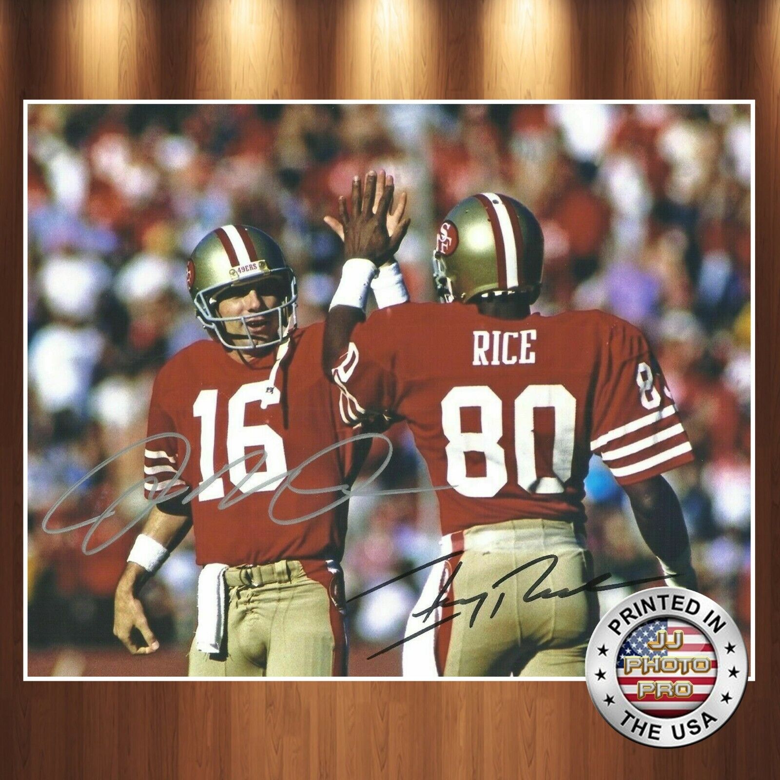 Joe Montana & Jerry Rice Autographed Signed 8x10 Photo Poster painting (HOF 49ers) REPRINT