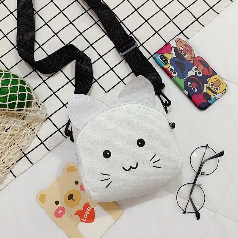 Mongw Bags for Women Hot New Fashion Female Shoulder Bags Cute Cartoon Cat Animals Soft Plush Handbags Messenger Bags