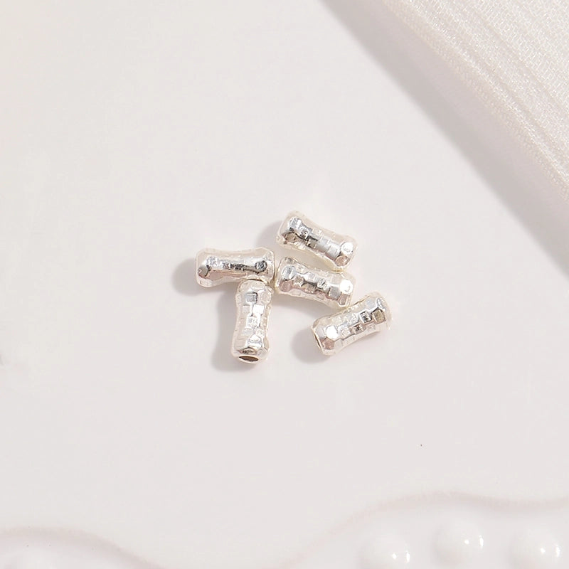 5 PCS/Package 2.5*6mm 2*6mm 925 Sterling Silver 22K Gold Plated Rhodium Plated Bamboo Beads Jewelry Accessories