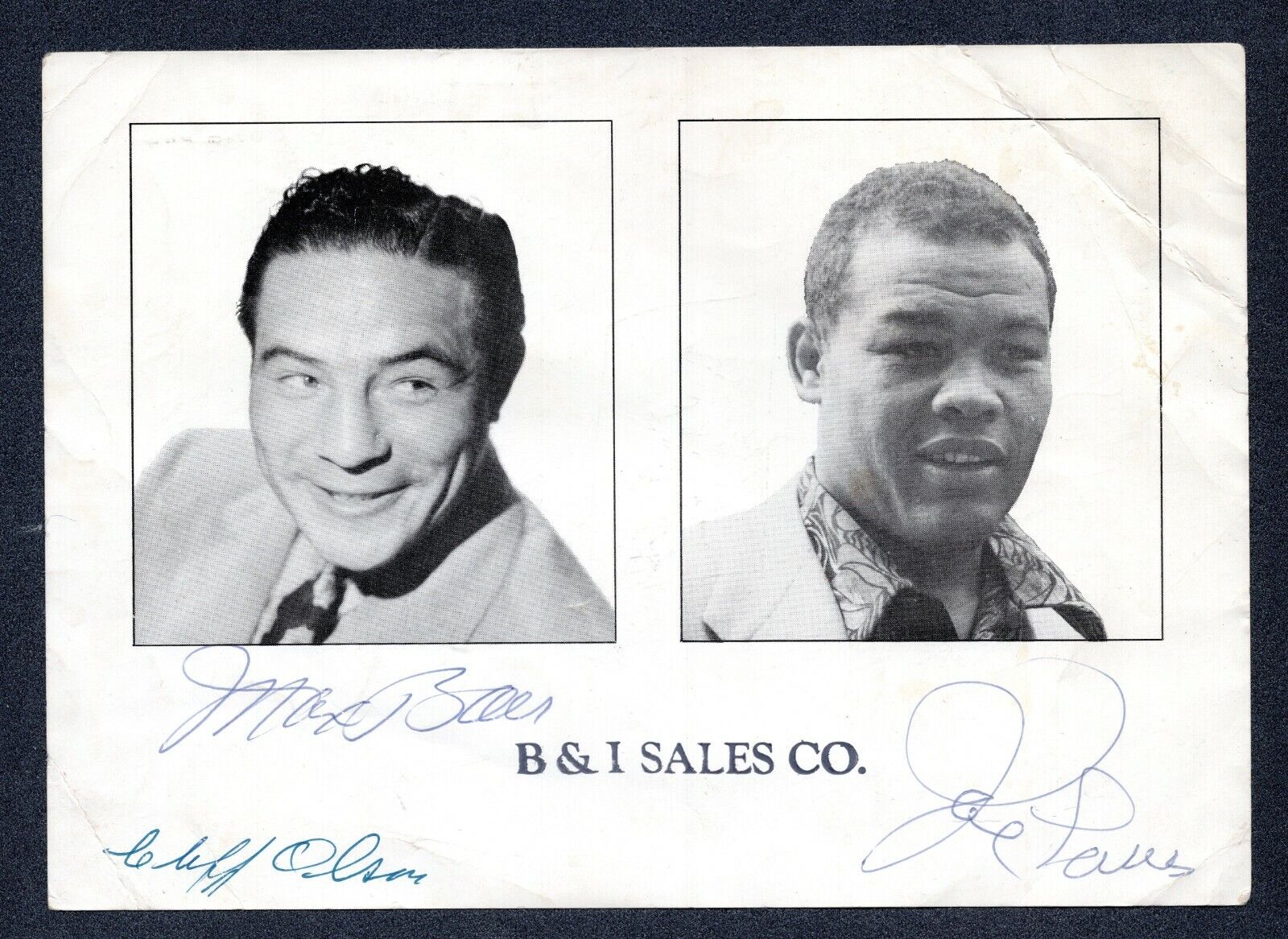 JSA LOA Joe Louis Max Baer Cliff Olson Autographed Signed 5x7 Photo Poster painting TRB 420