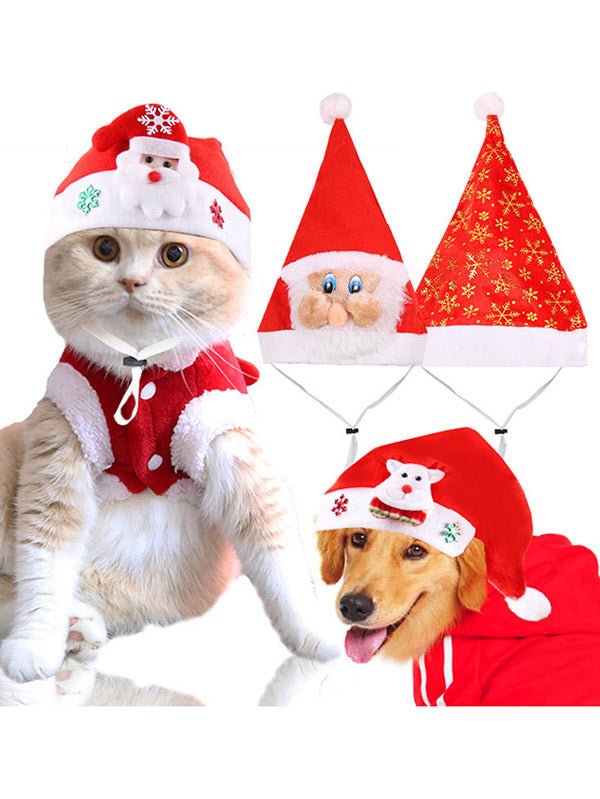 Cat Dog Santa Hat Christmas Hat For Pet-elleschic