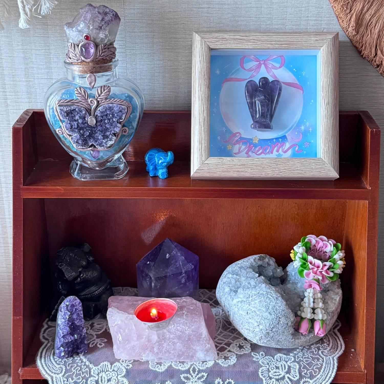 12x12 cm wooden frame tabletop display detail