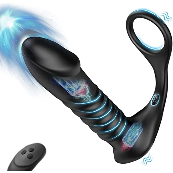 3*10 Vibrating & Telescopic Prostate Massager Dildo Shaped Anal Plug