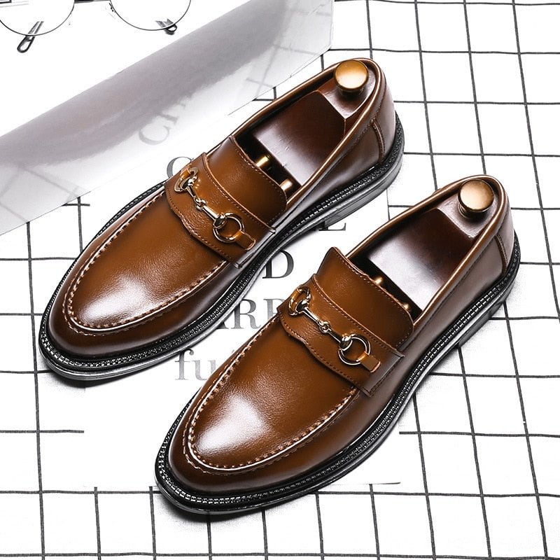 New Fashion Men Black Business Formal Dress Shoes Loafers Men Wedding Shoes Leather Oxfords Pointed Toe Shoes