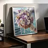 Seaside Pansy Beaded Bouquet Special Shaped 5D DIY Partial Drill Diamond Painting Kits for Adults Beginners Home Decor Diamonds Dots Gem Art Kits 11.81 X11.81inch