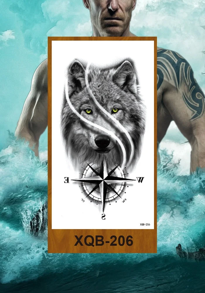 Waterproof Temporary Tattoo Sticker Hipster Tattoo Man Woman Tattoo Body Tattoo Art Tatuajes Big Tiger Lion Wolf Rose Arm Tatto