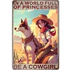 (Multi Style)Cowgirl - Panneaux en &eacute;tain m&eacute;tallique(20*30cm/30*40cm)