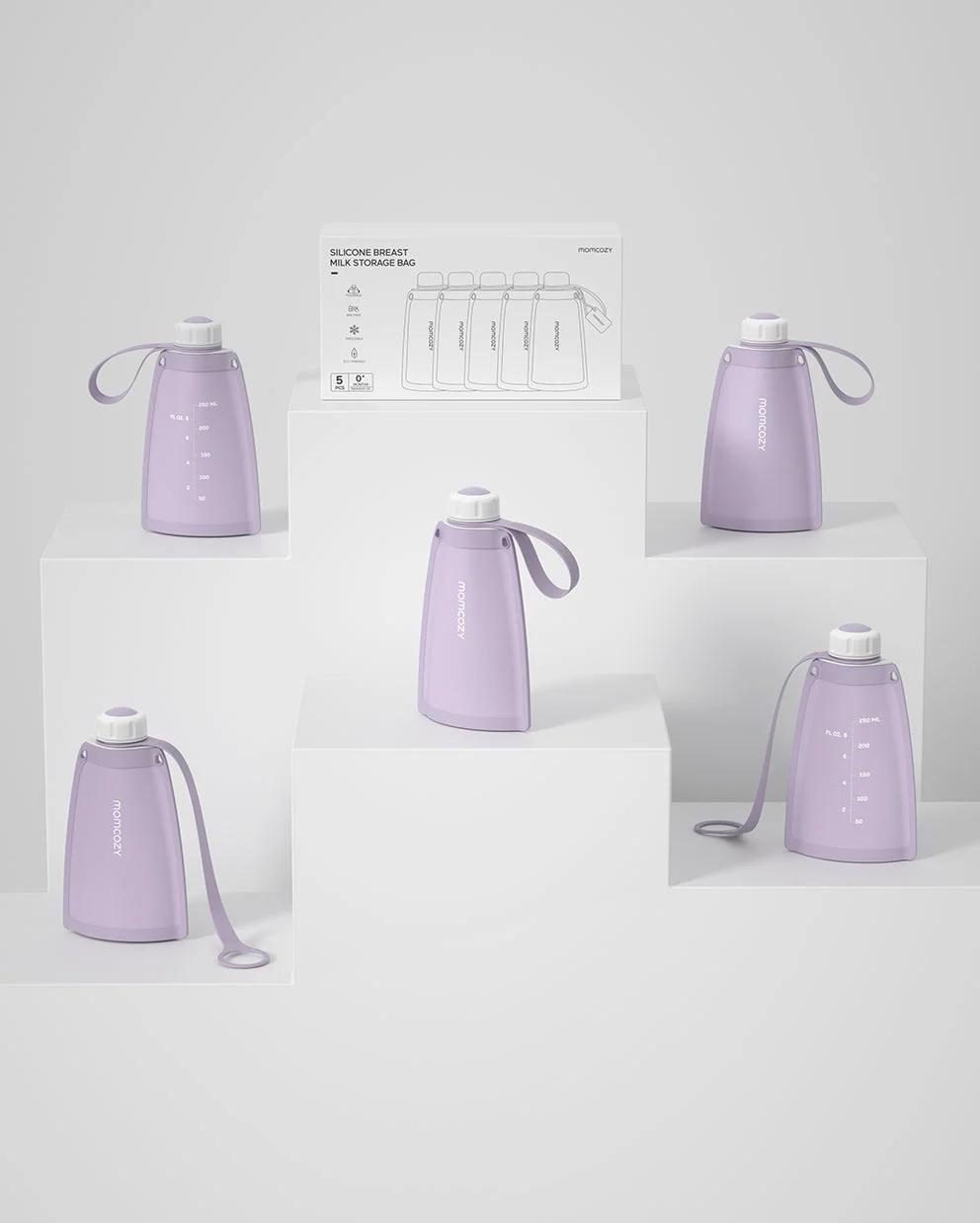 Reusable Silicone Breastmilk Storage Bags 5PCS