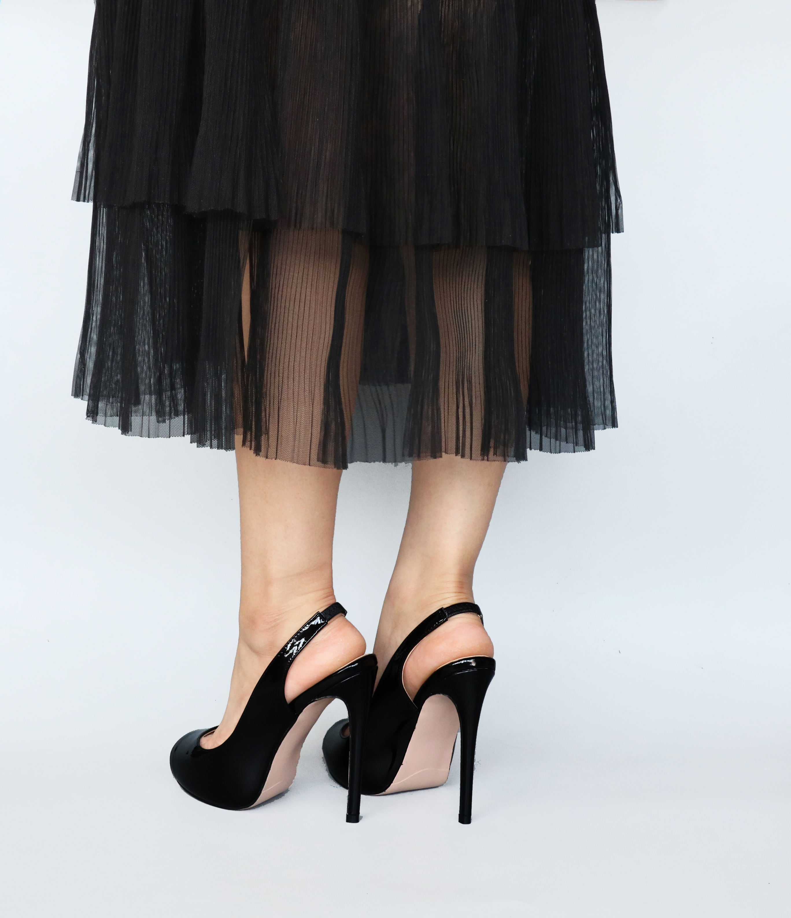 4.72" Strap Slingback Sandals Peep Toe Platform Stilettos Patent Heels-vocosishoes