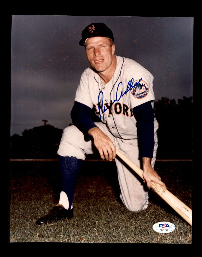 Richie Ashburn PSA DNA Coa Hand Signed 8x10 Mets Photo Poster painting Autograph