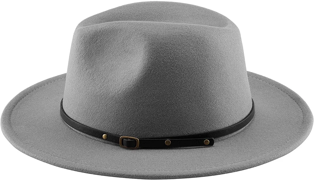 Two Tone Red Bottom Wide Brim Wool Felt Fedora Hat 