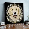 DIY Pearl Painting Dog for Home Wall Decor with Frame(30x30cm)