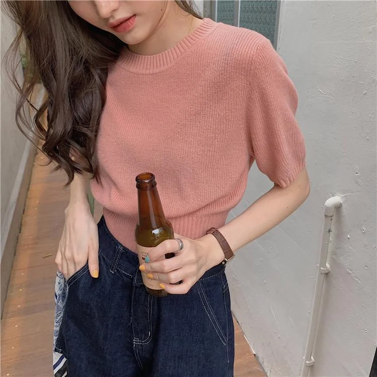 CANDY COLOR KNIT CROP TOP