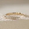 14K Yellow Gold Round Lab Diamond Half Eternity Open Ring