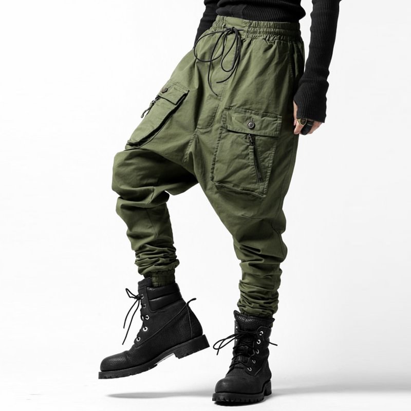 Military Vintage Harem Distressed Multi-pocket Pencil Slacks Casual Pants
