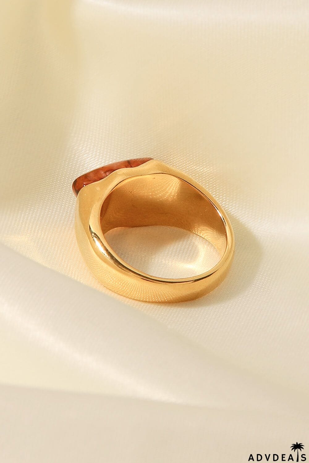 Inlaid Natural Stone Stainless Steel Ring